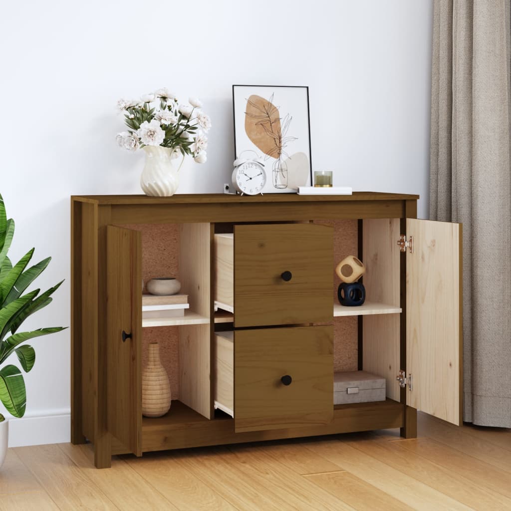 Sideboard Honigbraun 100x35x74 cm Massivholz Kiefer - Pazzar.ch