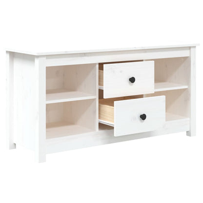 TV-Schrank Weiß 103x36,5x52 cm Massivholz Kiefer - Pazzar.ch