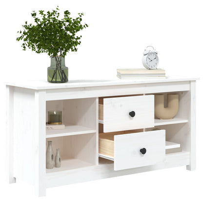TV-Schrank Weiß 103x36,5x52 cm Massivholz Kiefer - Pazzar.ch