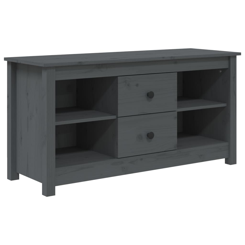 TV-Schrank Grau 103x36,5x52 cm Massivholz Kiefer - Pazzar.ch