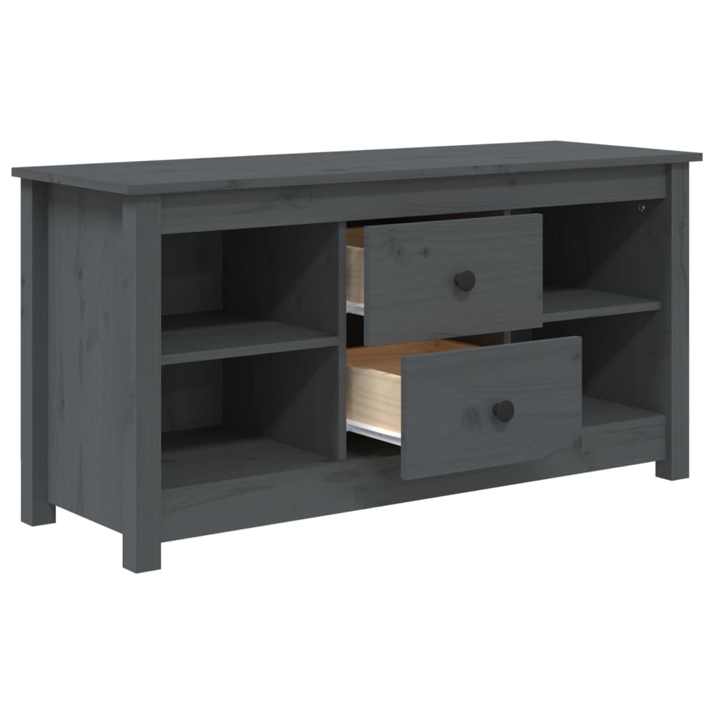 TV-Schrank Grau 103x36,5x52 cm Massivholz Kiefer - Pazzar.ch