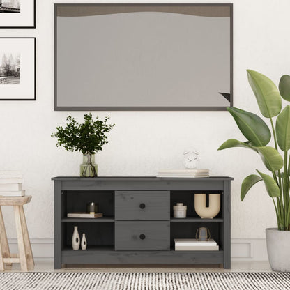 TV-Schrank Grau 103x36,5x52 cm Massivholz Kiefer - Pazzar.ch