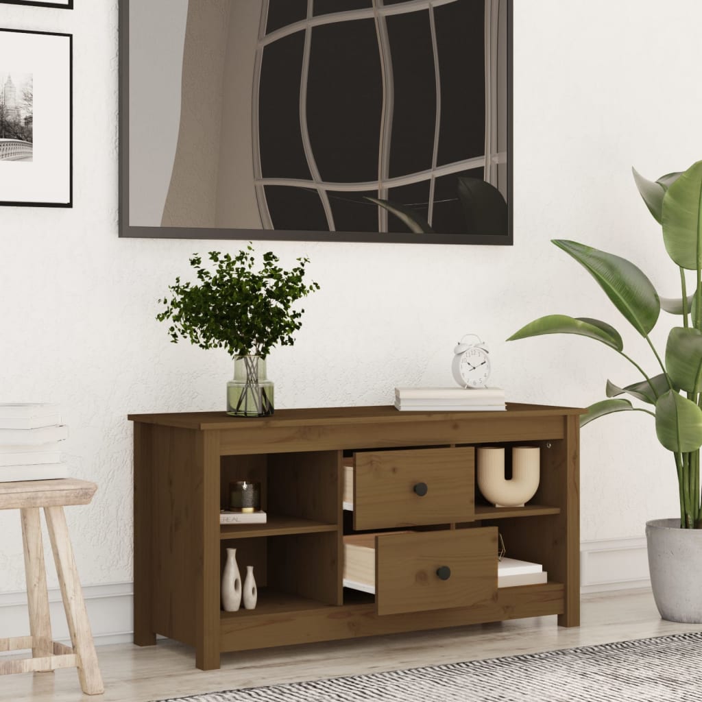 TV-Schrank Honigbraun 103x36,5x52 cm Massivholz Kiefer - Pazzar.ch
