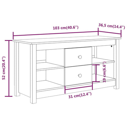 TV-Schrank Honigbraun 103x36,5x52 cm Massivholz Kiefer - Pazzar.ch