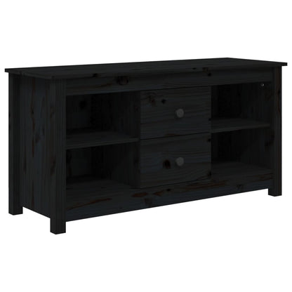 TV-Schrank Schwarz 103x36,5x52 cm Massivholz Kiefer - Pazzar.ch