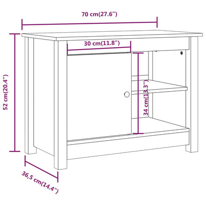 TV-Schrank Grau 70x36,5x52 cm Massivholz Kiefer - Pazzar.ch