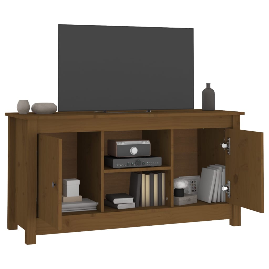 TV-Schrank Honigbraun 103x36,5x52 cm Massivholz Kiefer - Pazzar.ch