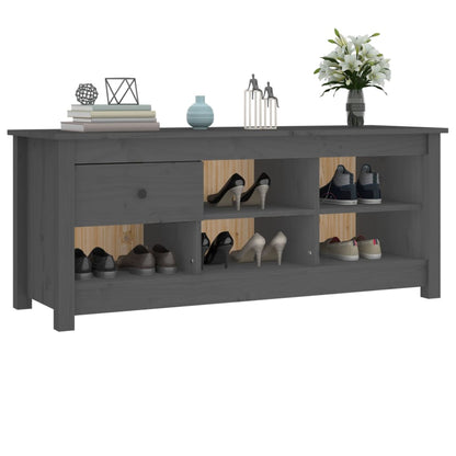 Schuhschrank Grau 110x38x45,5 cm Massivholz Kiefer - Pazzar.ch