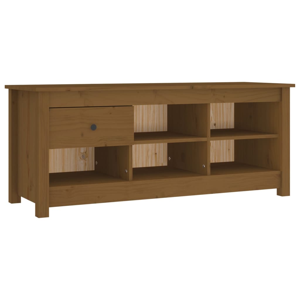 Schuhschrank Honigbraun 110x38x45,5 cm Massivholz Kiefer - Pazzar.ch