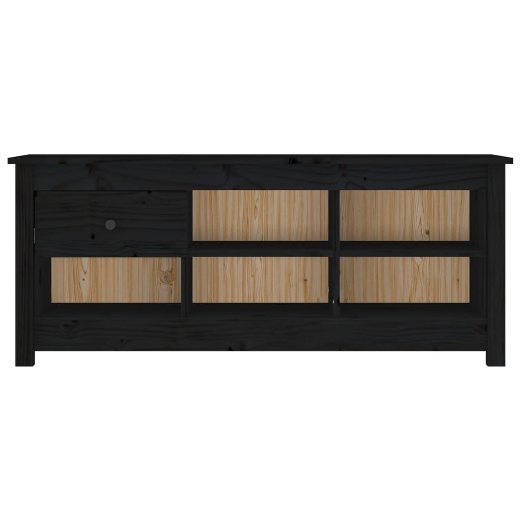 Schuhschrank Schwarz 110x38x45,5 cm Massivholz Kiefer - Pazzar.ch