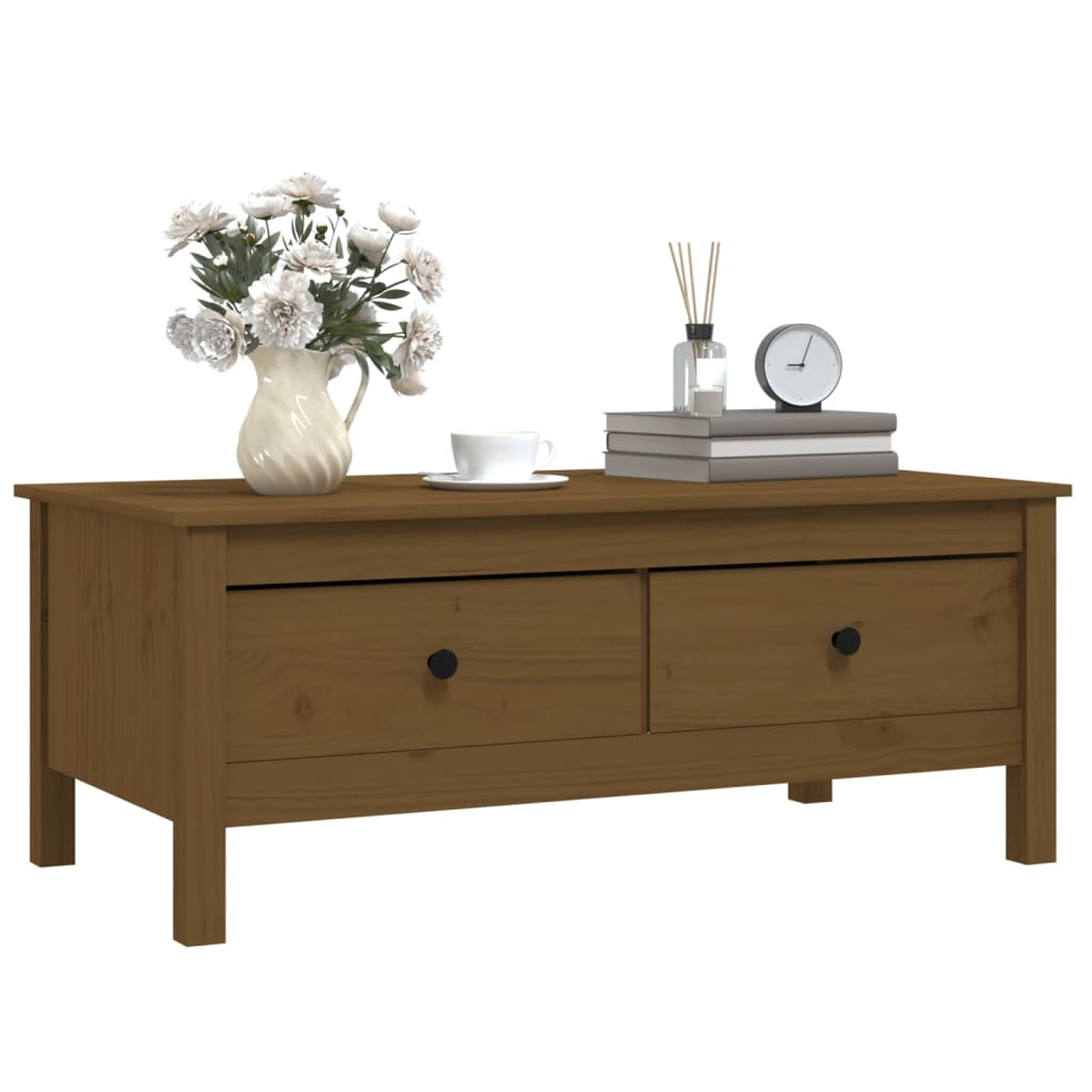 Couchtisch Honigbraun 100x50x40 cm Massivholz Kiefer - Pazzar.ch