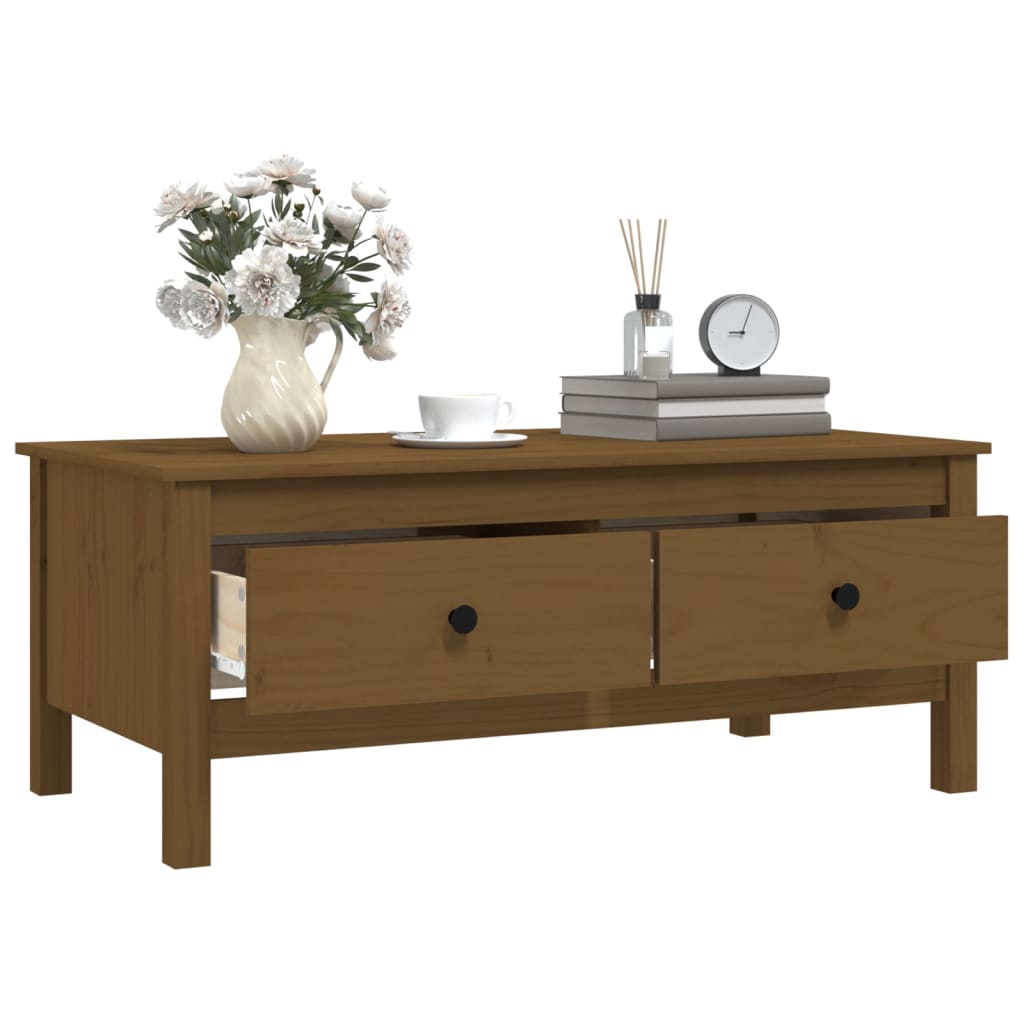 Couchtisch Honigbraun 100x50x40 cm Massivholz Kiefer - Pazzar.ch