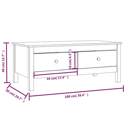 Couchtisch Honigbraun 100x50x40 cm Massivholz Kiefer - Pazzar.ch