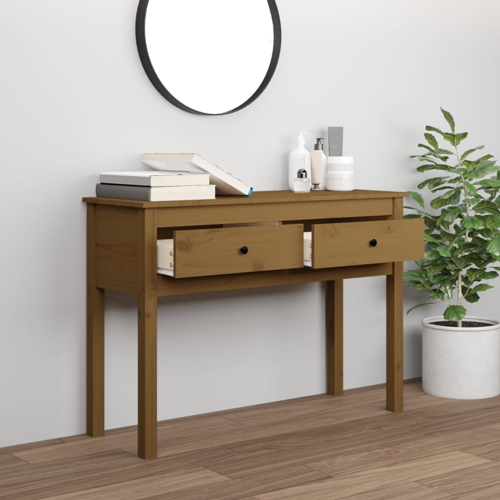 Konsolentisch Honigbraun 100x35x75 cm Massivholz Kiefer - Pazzar.ch