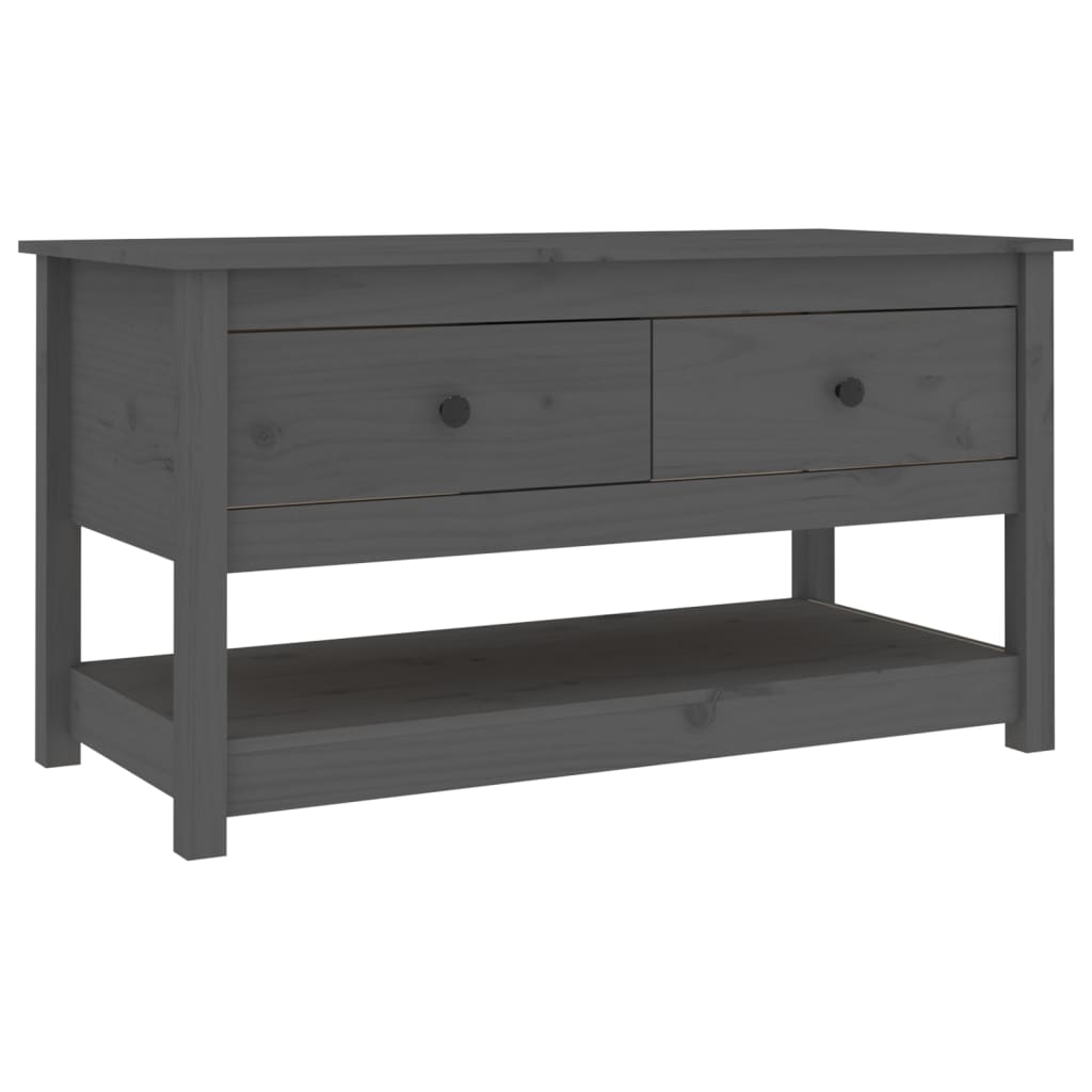 Couchtisch Grau 102x49x55 cm Massivholz Kiefer - Pazzar.ch