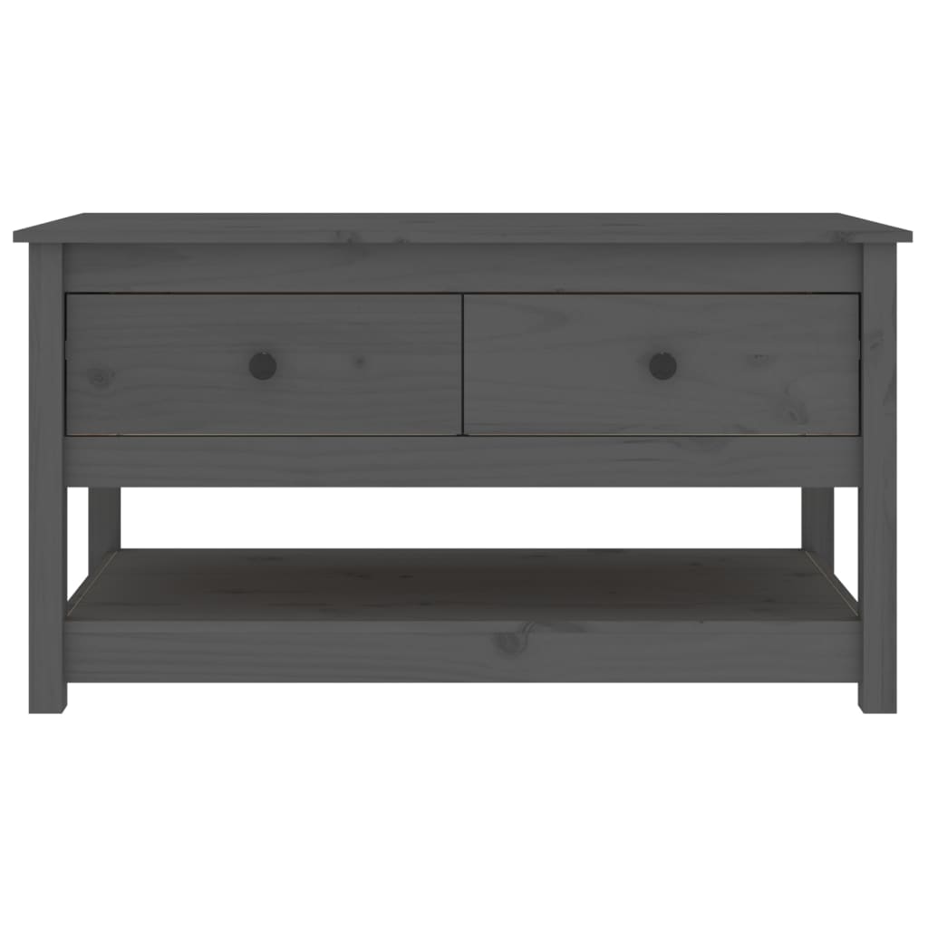 Couchtisch Grau 102x49x55 cm Massivholz Kiefer - Pazzar.ch