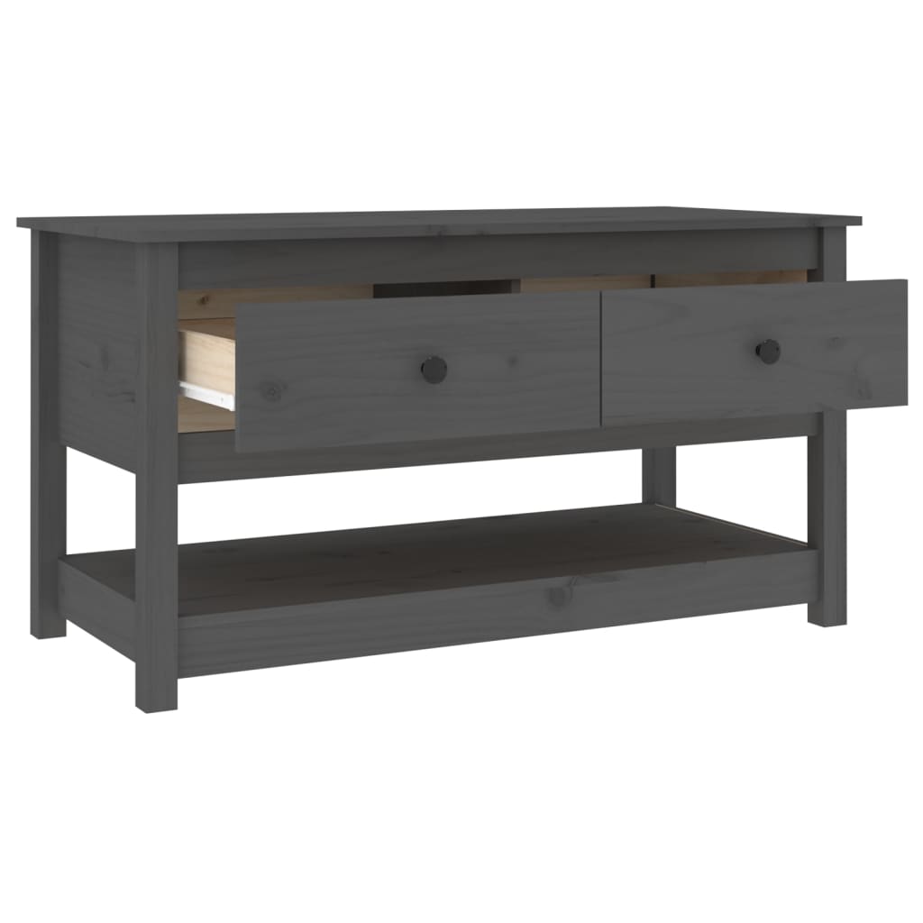 Couchtisch Grau 102x49x55 cm Massivholz Kiefer - Pazzar.ch