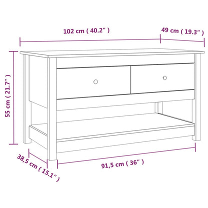 Couchtisch Grau 102x49x55 cm Massivholz Kiefer - Pazzar.ch