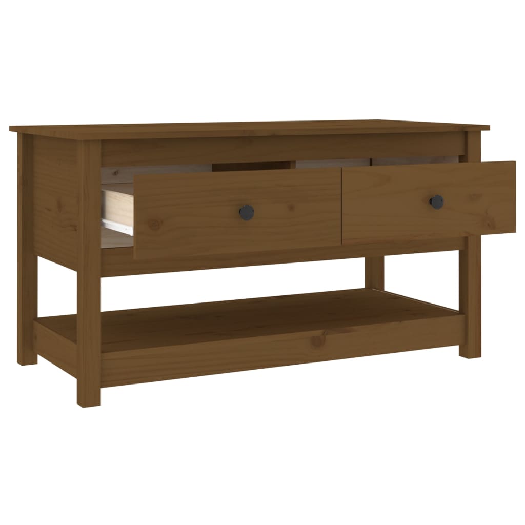 Couchtisch Honigbraun 102x49x55 cm Massivholz Kiefer - Pazzar.ch
