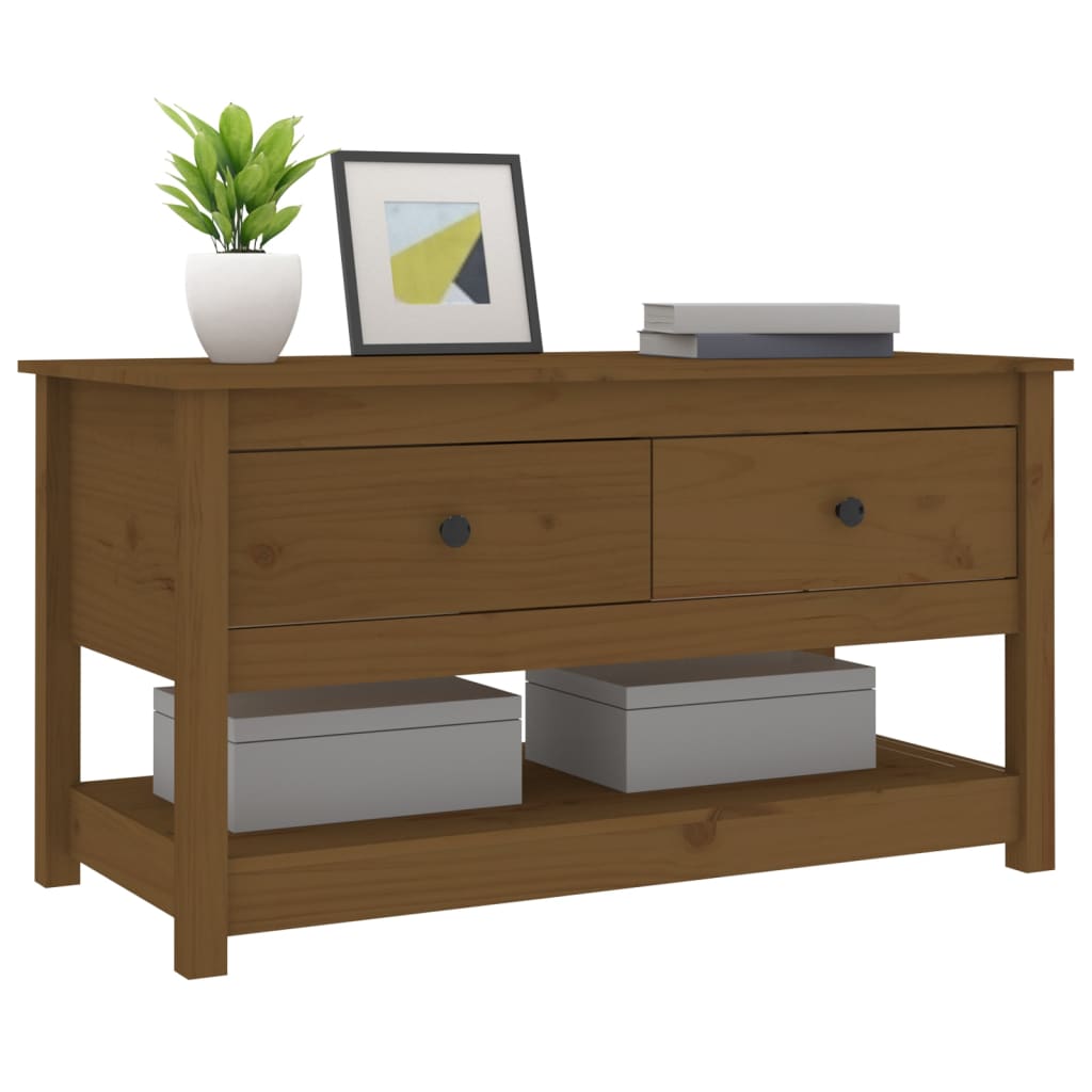 Couchtisch Honigbraun 102x49x55 cm Massivholz Kiefer - Pazzar.ch
