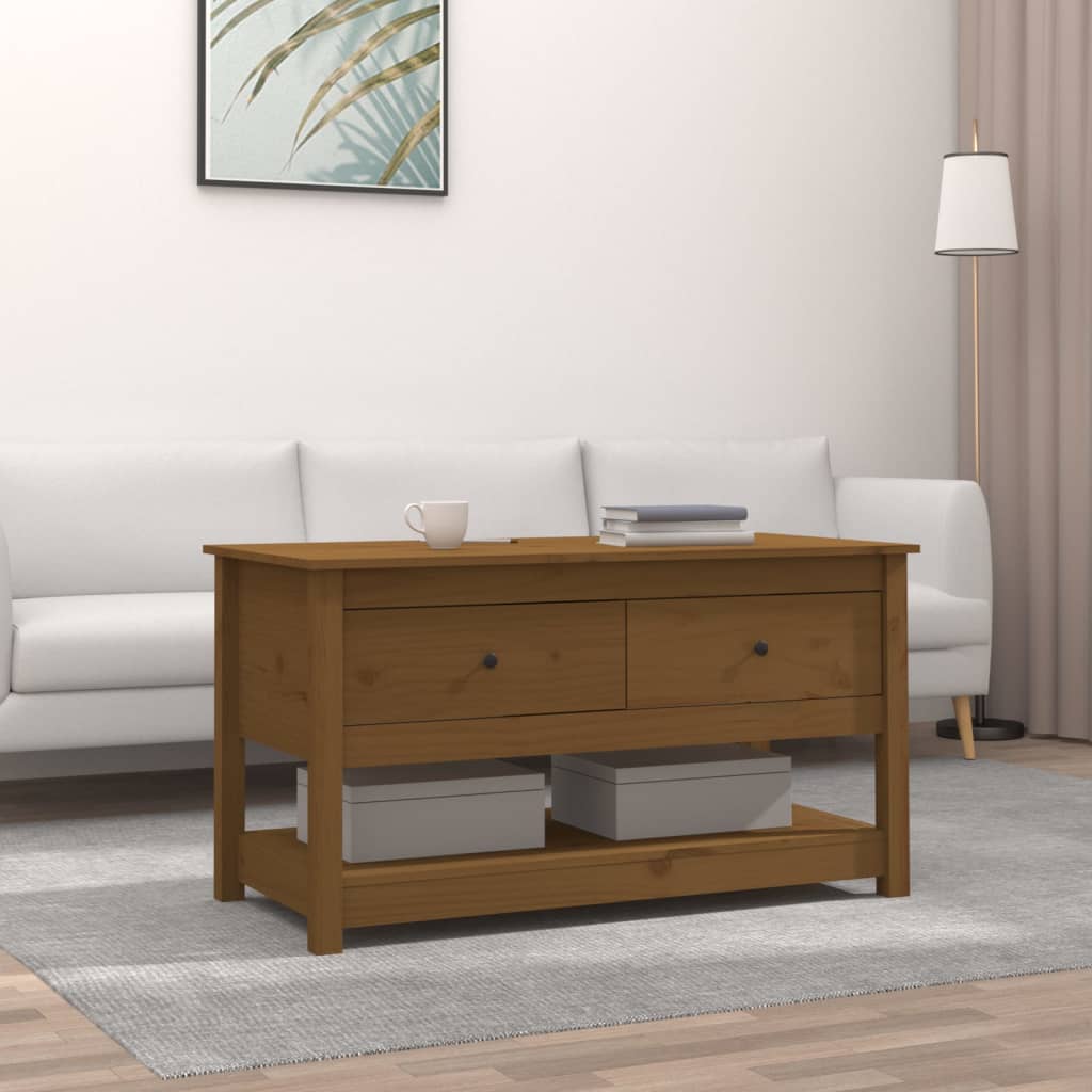 Couchtisch Honigbraun 102x49x55 cm Massivholz Kiefer - Pazzar.ch