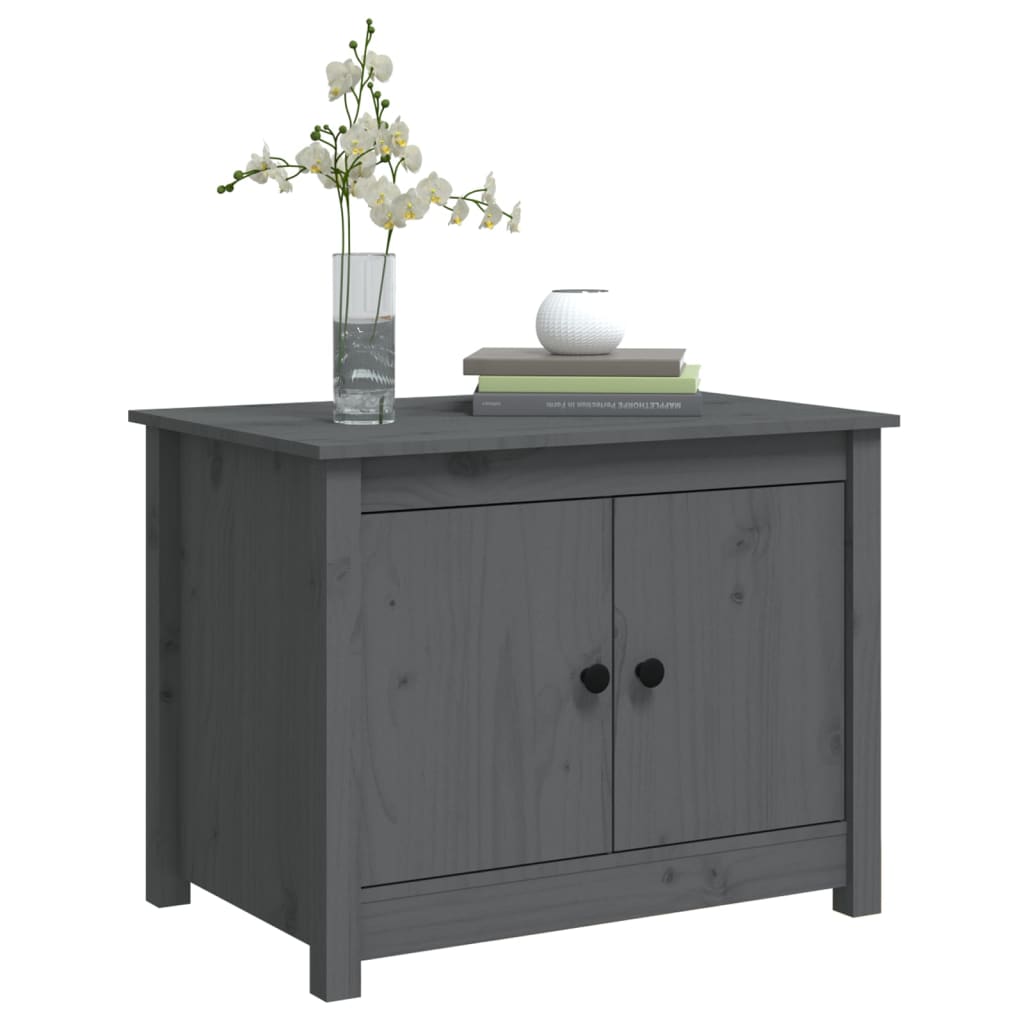 Couchtisch Grau 71x49x55 cm Massivholz Kiefer - Pazzar.ch