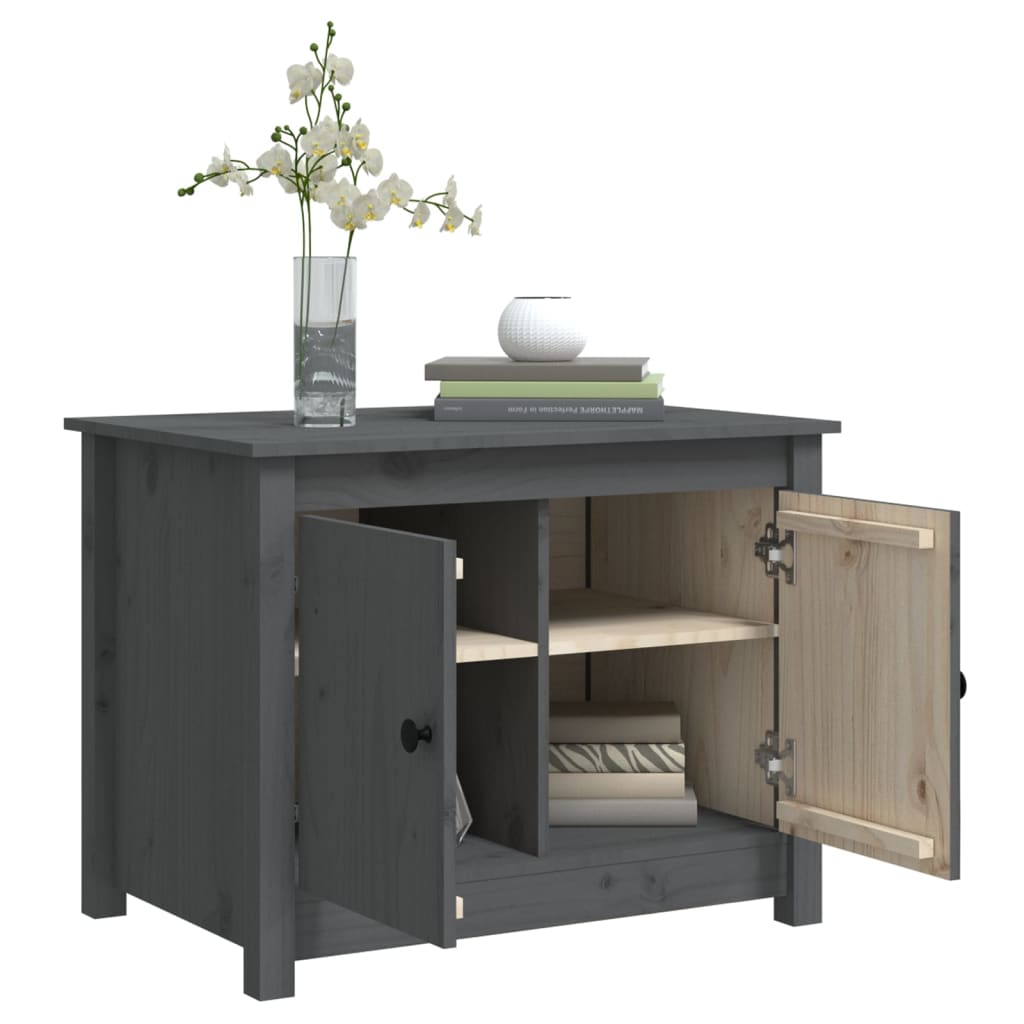 Couchtisch Grau 71x49x55 cm Massivholz Kiefer - Pazzar.ch