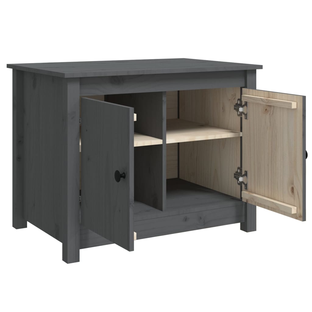Couchtisch Grau 71x49x55 cm Massivholz Kiefer - Pazzar.ch