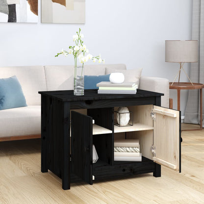 Couchtisch Schwarz 71x49x55 cm Massivholz Kiefer - Pazzar.ch
