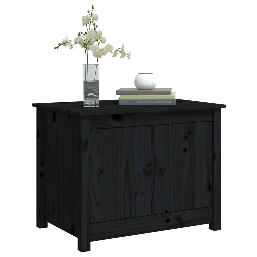 Couchtisch Schwarz 71x49x55 cm Massivholz Kiefer - Pazzar.ch