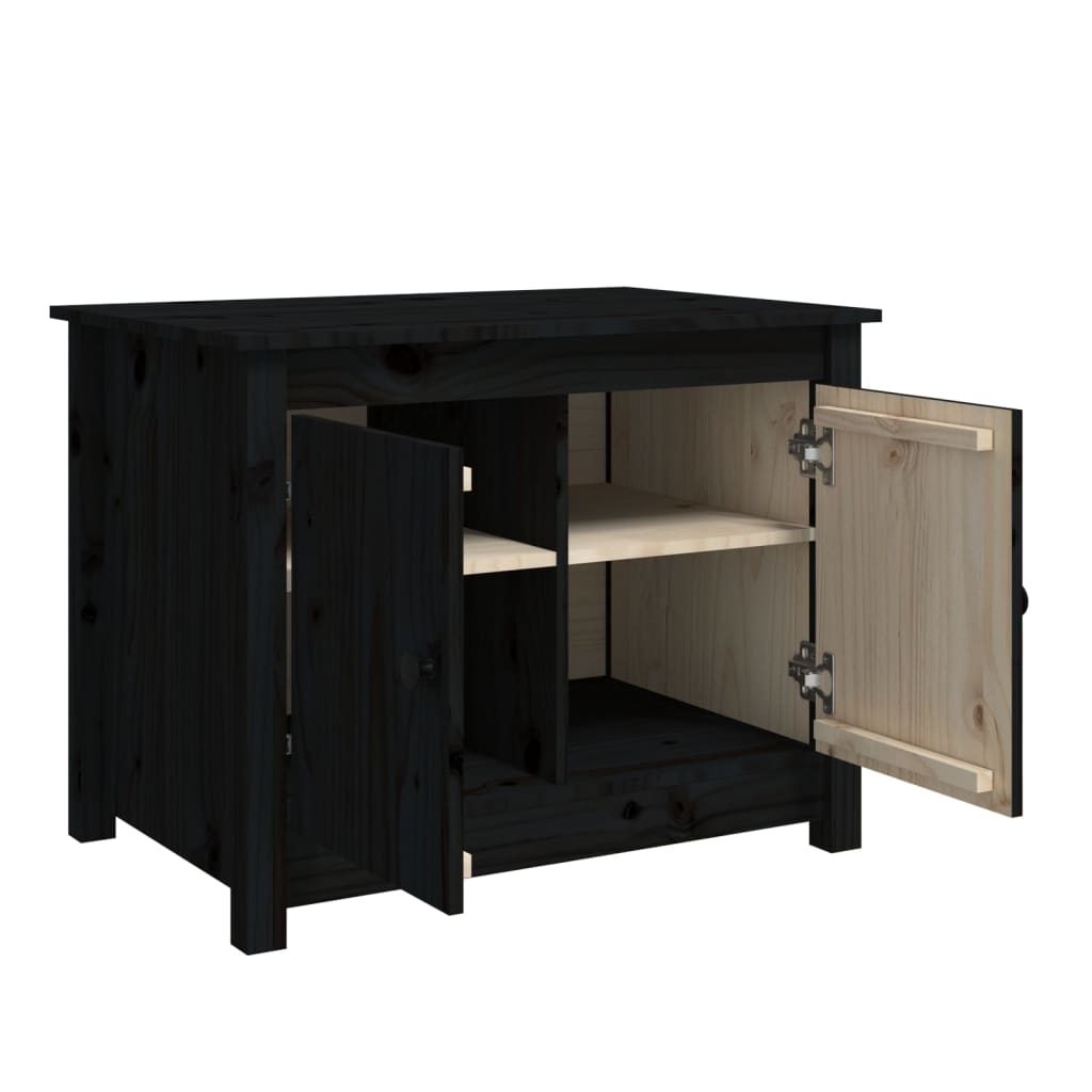 Couchtisch Schwarz 71x49x55 cm Massivholz Kiefer - Pazzar.ch