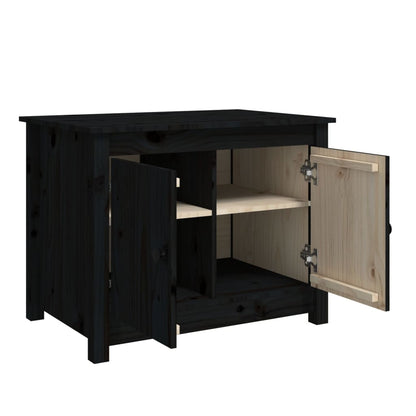 Couchtisch Schwarz 71x49x55 cm Massivholz Kiefer - Pazzar.ch