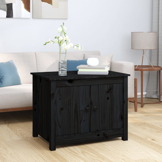 Couchtisch Schwarz 71x49x55 cm Massivholz Kiefer - Pazzar.ch