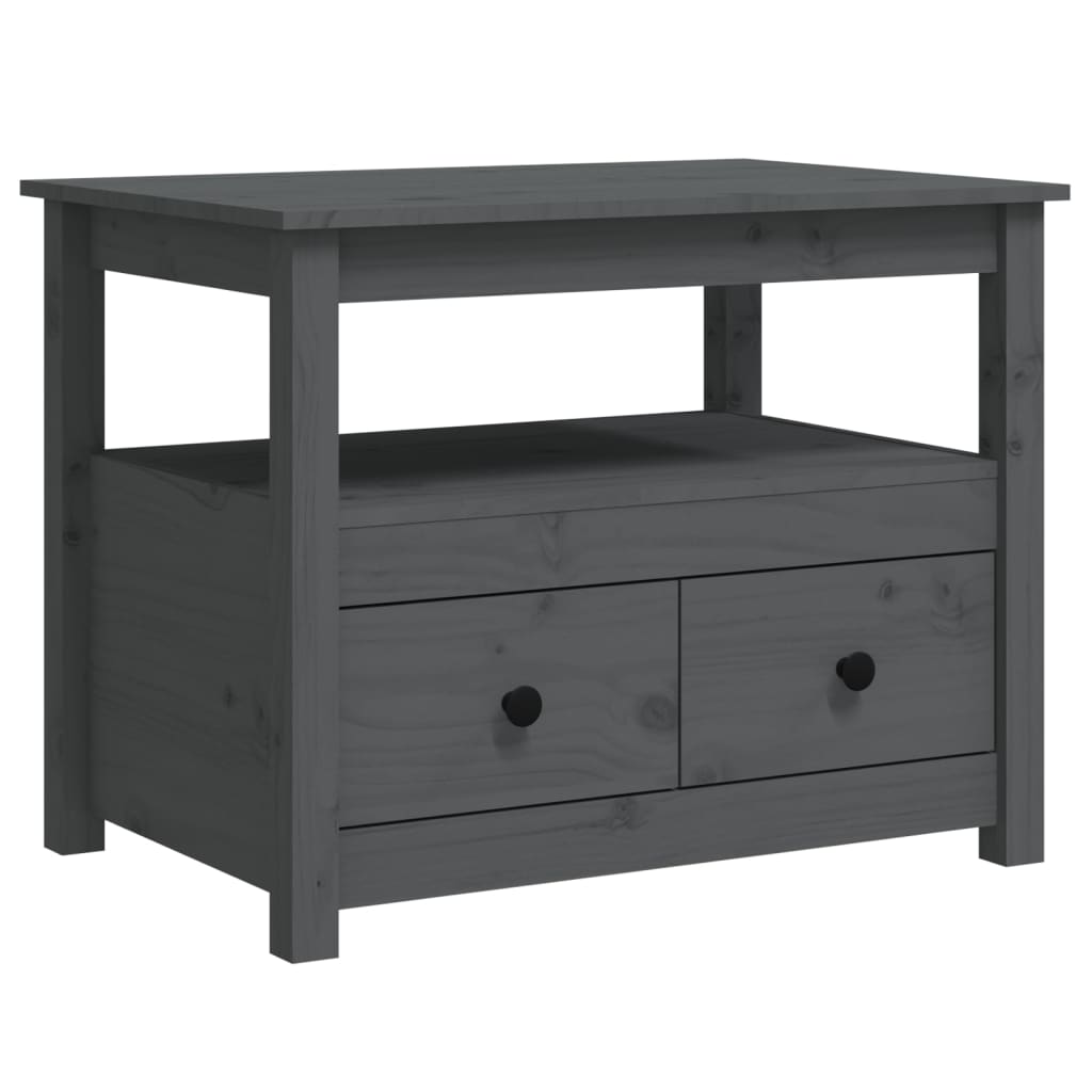 Couchtisch Grau 71x49x55 cm Massivholz Kiefer - Pazzar.ch