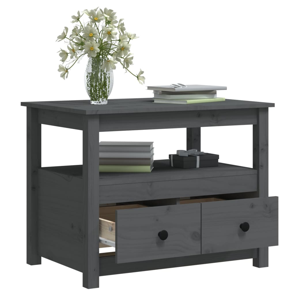 Couchtisch Grau 71x49x55 cm Massivholz Kiefer - Pazzar.ch