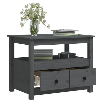 Couchtisch Grau 71x49x55 cm Massivholz Kiefer - Pazzar.ch