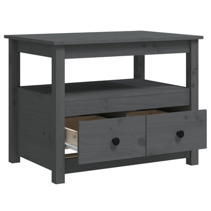 Couchtisch Grau 71x49x55 cm Massivholz Kiefer - Pazzar.ch