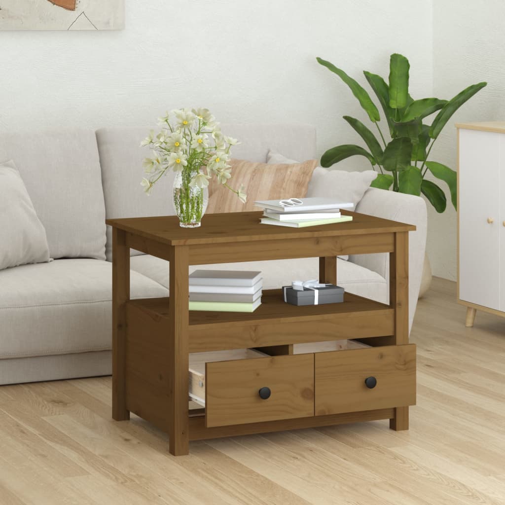Couchtisch Honigbraun 71x49x55 cm Massivholz Kiefer - Pazzar.ch