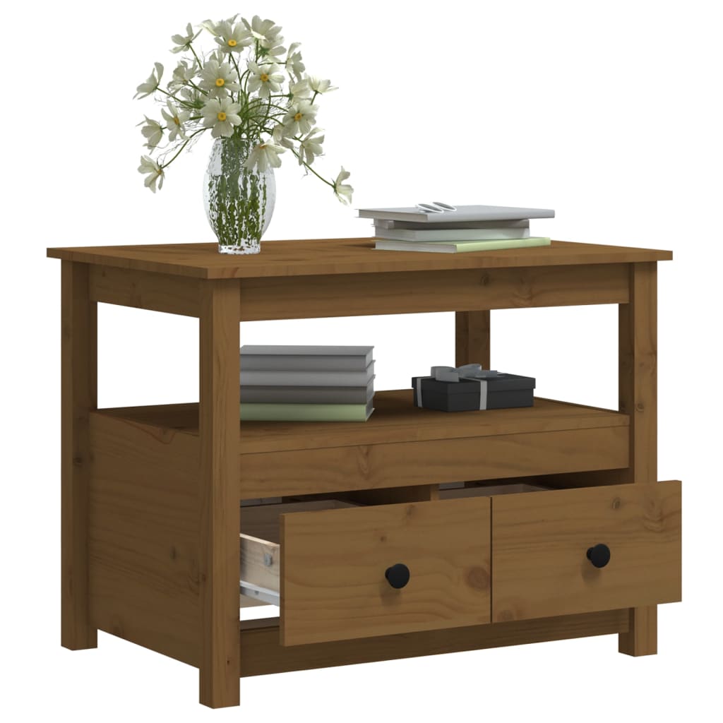 Couchtisch Honigbraun 71x49x55 cm Massivholz Kiefer - Pazzar.ch