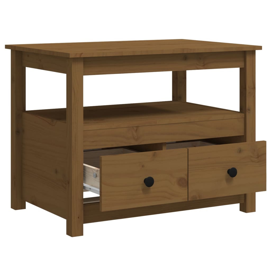 Couchtisch Honigbraun 71x49x55 cm Massivholz Kiefer - Pazzar.ch