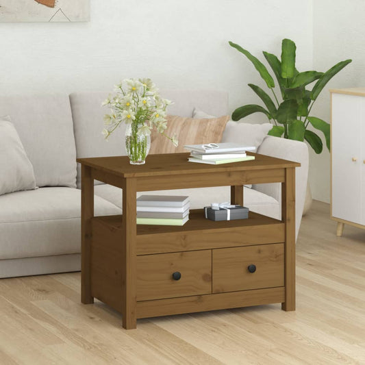 Couchtisch Honigbraun 71x49x55 cm Massivholz Kiefer - Pazzar.ch