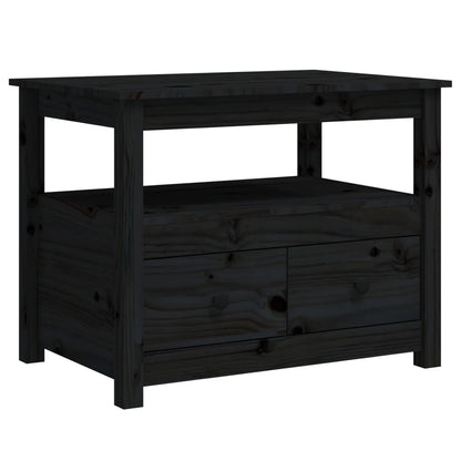 Couchtisch Schwarz 71x49x55 cm Massivholz Kiefer - Pazzar.ch