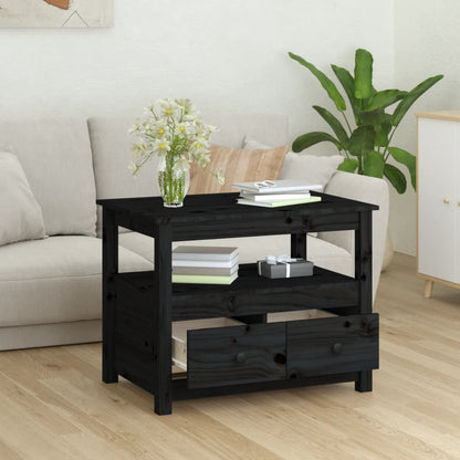 Couchtisch Schwarz 71x49x55 cm Massivholz Kiefer - Pazzar.ch