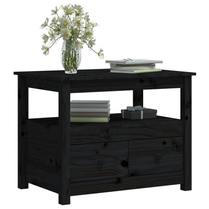 Couchtisch Schwarz 71x49x55 cm Massivholz Kiefer - Pazzar.ch