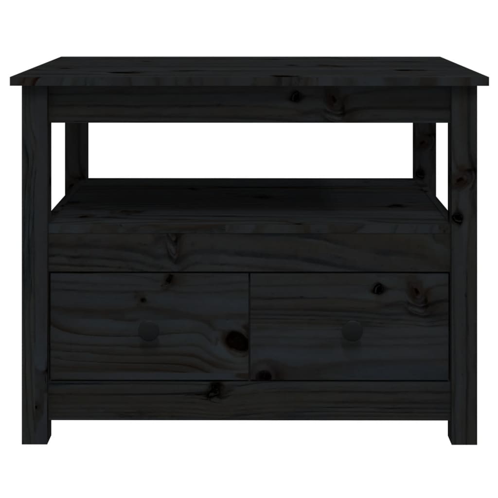 Couchtisch Schwarz 71x49x55 cm Massivholz Kiefer - Pazzar.ch