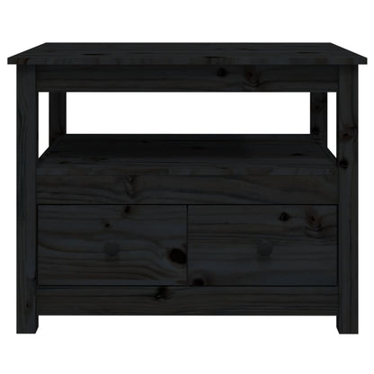 Couchtisch Schwarz 71x49x55 cm Massivholz Kiefer - Pazzar.ch