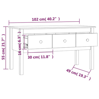 Couchtisch Grau 102x49x55 cm Massivholz Kiefer - Pazzar.ch