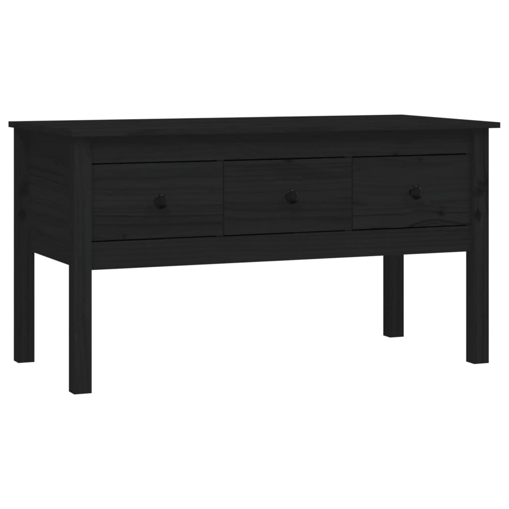 Couchtisch Schwarz 102x49x55 cm Massivholz Kiefer - Pazzar.ch