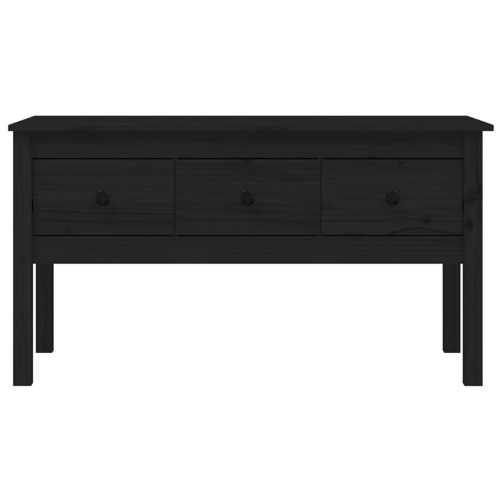 Couchtisch Schwarz 102x49x55 cm Massivholz Kiefer - Pazzar.ch