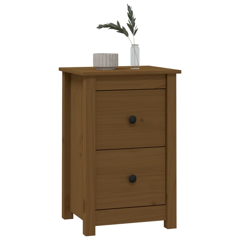 Nachttische 2 Stk. Honigbraun 40x35x61,5 cm Massivholz Kiefer - Pazzar.ch